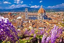 Florence Rooftops And Cathedral Di Santa Maria Del Fiore Or Duomo View