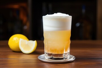 Canvas Print - cream soda glass with lemon slice on the rim