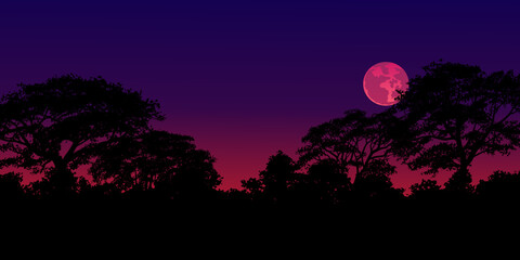 Wall Mural - moon and tree
