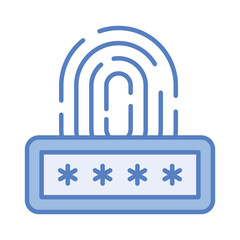 Wall Mural - fingerprint cyber security icon. digital security authentication concept