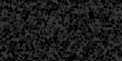 Abstract seamless geometric dark black pattern background. square backdrop lines geometric print wallpaper composed of triangles. Black triangle tiles pattern mosaic background.