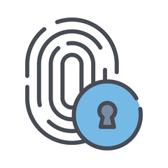 Wall Mural - fingerprint cyber security icon. digital security authentication concept