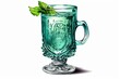 Engraved png absinthe drink illustration on transparent background. Generative AI