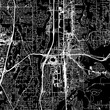 1:1 square aspect ratio vector road map of the city of  Auburn Washington in the United States of America with white roads on a black background.