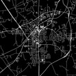 1:1 square aspect ratio vector road map of the city of  kilgore Texas in the United States of America with white roads on a black background.