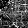 1:1 square aspect ratio vector road map of the city of  Pomona California in the United States of America with white roads on a black background.