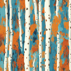 Birch tree pattern. Seamless vector illustration pattern with autumn birch trees. Perfect for textile, wallpaper or print design. Fabric Design for wallpapers, web site background, postcard.	
