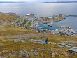 The scenery of Honningsvag town from the top of Storfjellet mountain, Mageroya Island, Norway