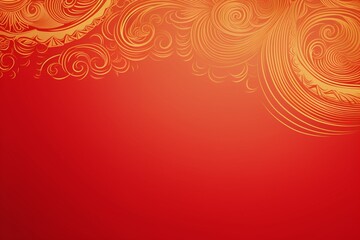 Poster - A vibrant red and gold abstract background with swirling patterns