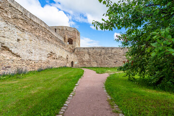 Wall Mural - Walls and tower of the Izborsk fortress, Izborsk, Pskov region, Russia