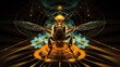 The bee and sacred geometry. Generative ai