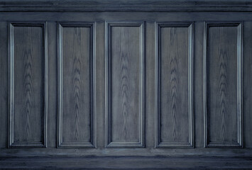 Wall Mural - Classic wall with vintage dark blue wood panels