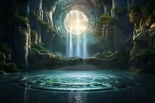 A Mesmerizing Water Portal To A Mystical Realm. Generative AI