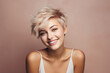 © Tetiana - Generative AI picture of beautiful blonde woman fashion model after salon hairdresser procedure