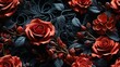 Rosen, Floral, Hintergrund, kachelbar, nahtlos, Muster, Pattern, Romantisch Liebe, Hochzeit, generative AI