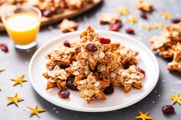 Wall Mural - star-shaped muesli handcrafted by a food lover