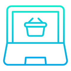 Poster - Outline gradient Computer Basket icon