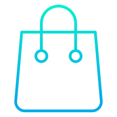 Wall Mural - Outline gradient Shopping Bag icon