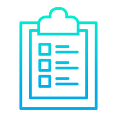 Poster - Outline gradient Checklist Clipboard icon