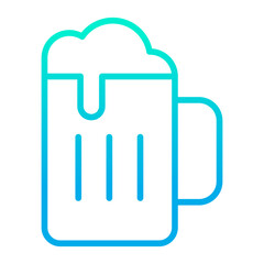 Canvas Print - Outline gradient beer icon