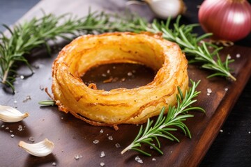 Sticker - onion ring decorated with sprigs of rosemary