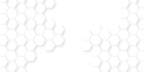 Abstract background with hexagon and white Hexagonal Background. Luxury White Pattern. Vector Illustration. 3D Futuristic abstract honeycomb mosaic white background. geometric mesh cell texture.