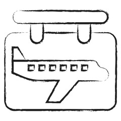 Poster - Hand drawn airport sign board icon