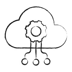 Sticker - Hand drawn Cloud technology icon