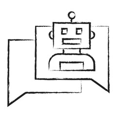 Hand drawn Robot chat icon