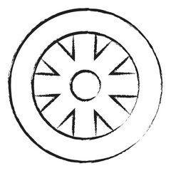 Sticker - Hand drawn Wheel icon