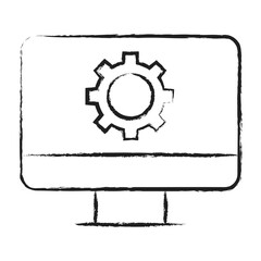 Poster - Hand drawn Computer Setting icon