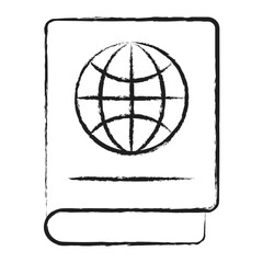 Canvas Print - Hand drawn passport id icon