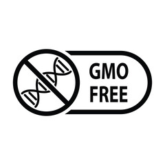 Wall Mural - gmo free icon organic food sign