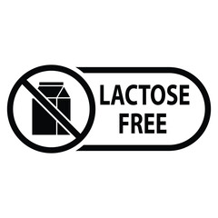 Wall Mural - Lactose free icon vector  without milk 