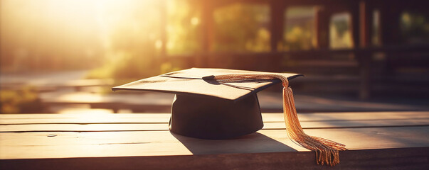 graduation hat, Symbol of Academic Success and Achievement, 
success graduates of the graduate University, Concept: education congratulations, 
Proud Graduate in Academic Cap  Educational Milestone