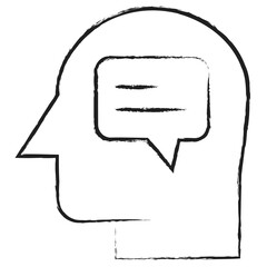 Sticker - Hand drawn Human mind Chat icon