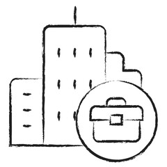 Canvas Print - Hand drawn Office building icon