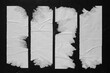 Strips of white paper with folds close-up.
