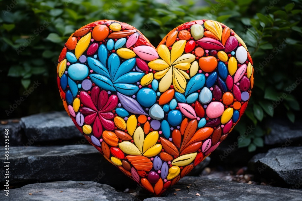 Colourful heart symbolising love and support for all, inclusive concept ...