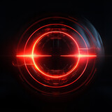 Fototapeta Perspektywa 3d - Abstract red neon space circles background