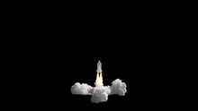 Space shuttle Rocket Launch with transparent (alpha) background