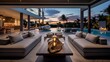 Luxury swimming pool in luxury hotel resort. Panorama.