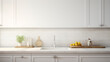 © Textures & Patterns - A white kitchen counter with white cabinets