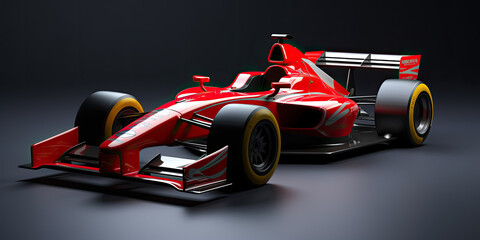 Wall Mural - High speed race Red formula car