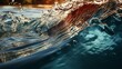 A closeup view of surfer's hand gliding across the surface of a wave, epitomizing the thrill of riding the ocean