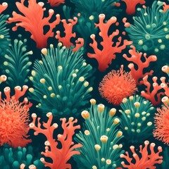 Coral polyp illustration Ai Generative