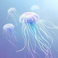 Wall Mural - Jellyfish illustration Ai Generative