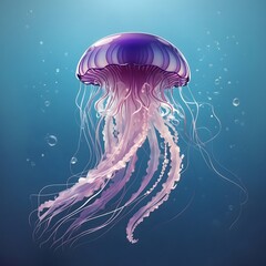 Wall Mural - Jellyfish illustration Ai Generative