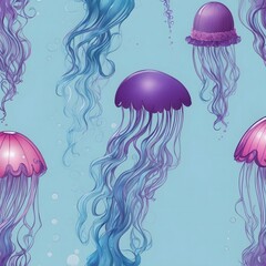 Portuguese man o' war illustration Ai Generative