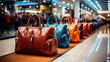 Fashionable Bags Showcased in a Trendy Shopping Center. Generative AI.